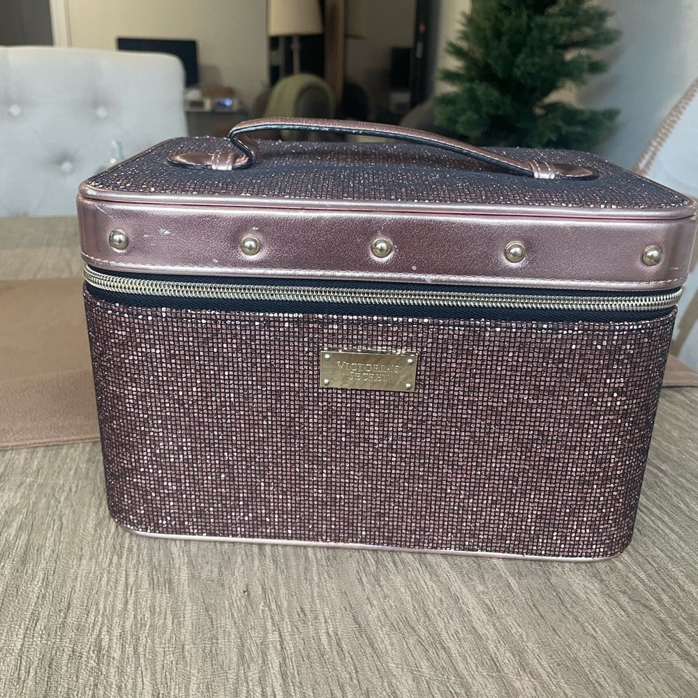 Victoria's Secret Glittering Pink Cosmetic Case